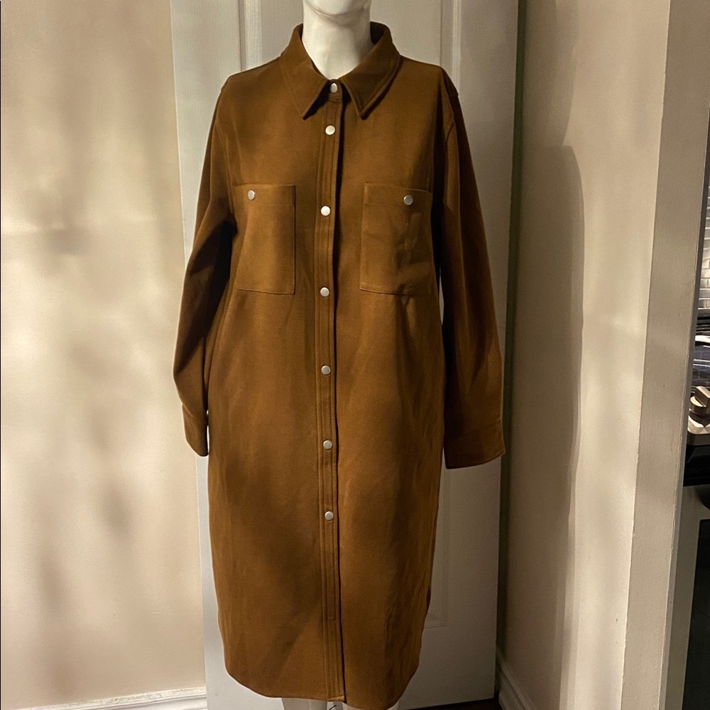 PGD Brown Women's Long Trench Coat L
